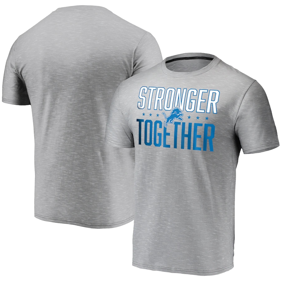 Men's Detroit Lions Grey Stronger Together T-Shirt